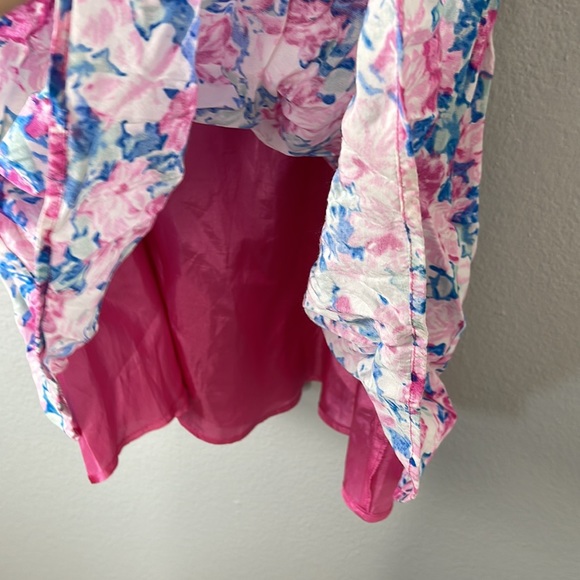 Forever 21 I Love H81 Pink and Blue Floral Mini Dress - Picture 4 of 10